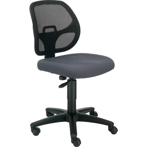 Mesh Office Chair With Mid Back, Fabric, Gray