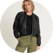Women Puffer Leather Jacket