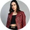 Women Maroon Leather Jacket