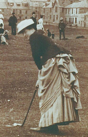 Typical ladies golf attire in 1886 at the St Andrews golf course