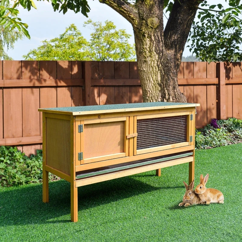 Wooden Rabbit Hutch Bunny Cage with Waterproof Roof