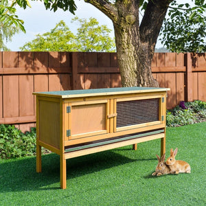 Wooden Rabbit Hutch Bunny Cage with Waterproof Roof - skipjackltd