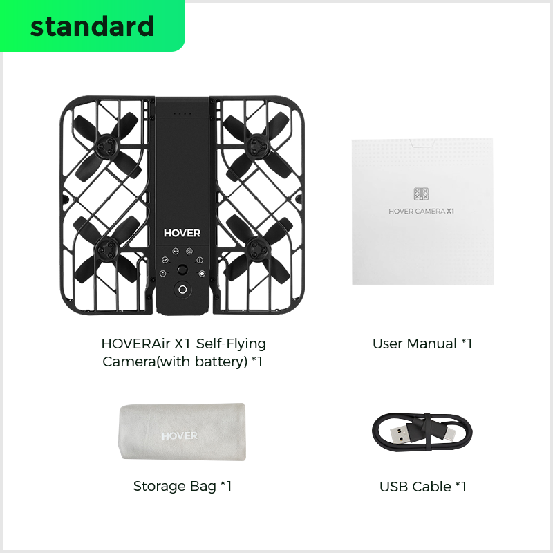  HOVERAir X1 Self-Flying Camera, Pocket-Sized Drone, HDR Video  Capture, Palm Takeoff, White (Standard with an Extra Battery), 2 Batteries  Included : Toys & Games