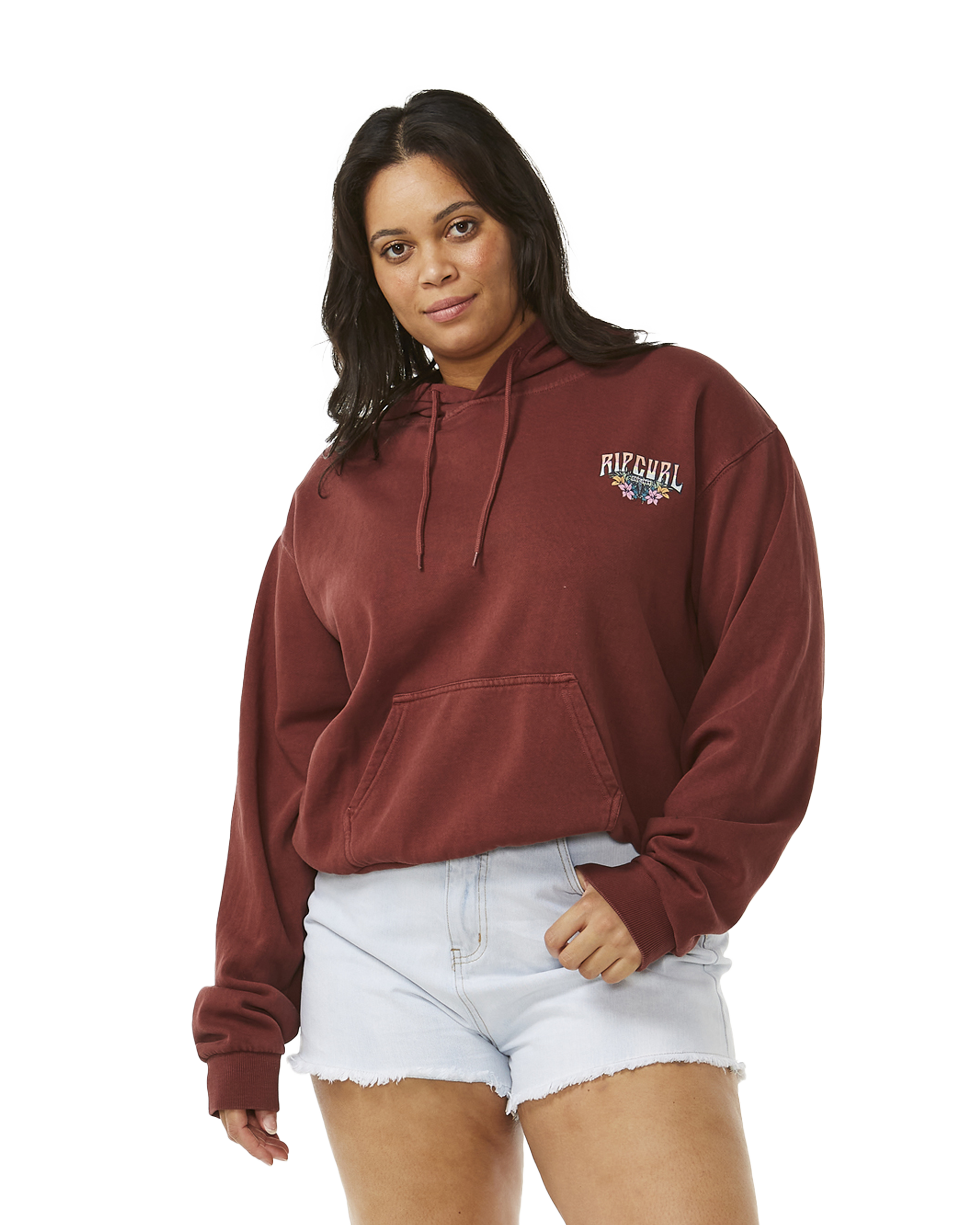 Block Party Relaxed Hoodie in Plum