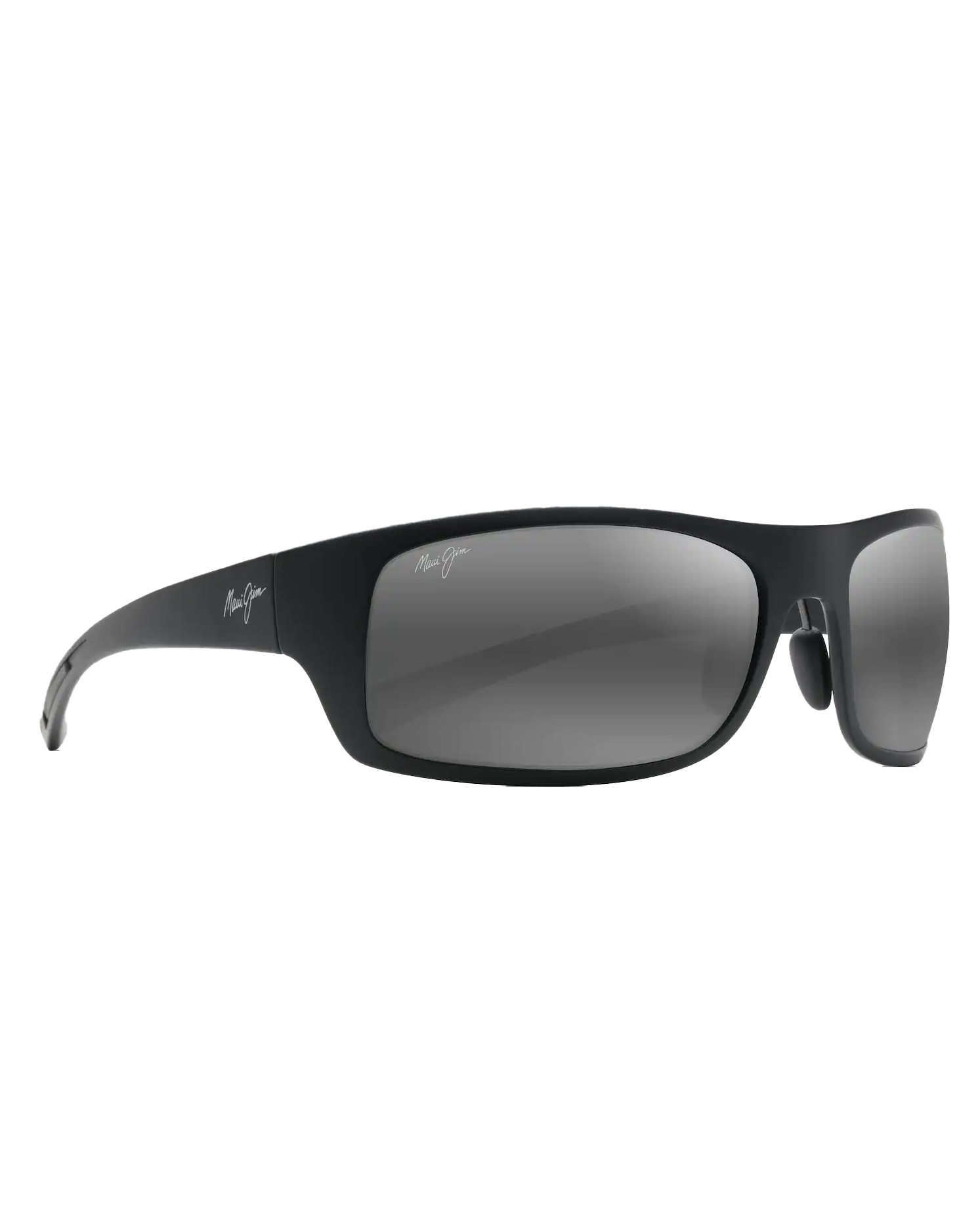 Big Wave Polarised Wrap Sunglasses in Matte Black Neutral Grey