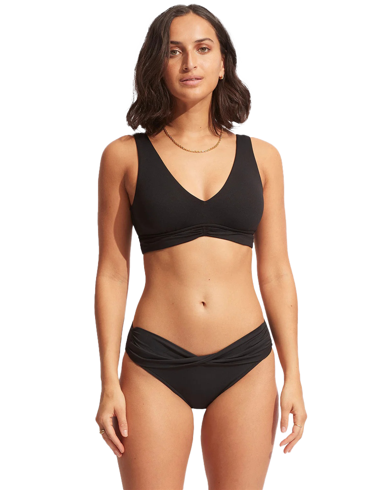 Collective Twist Band Hipster Bikini Bottoms in Black