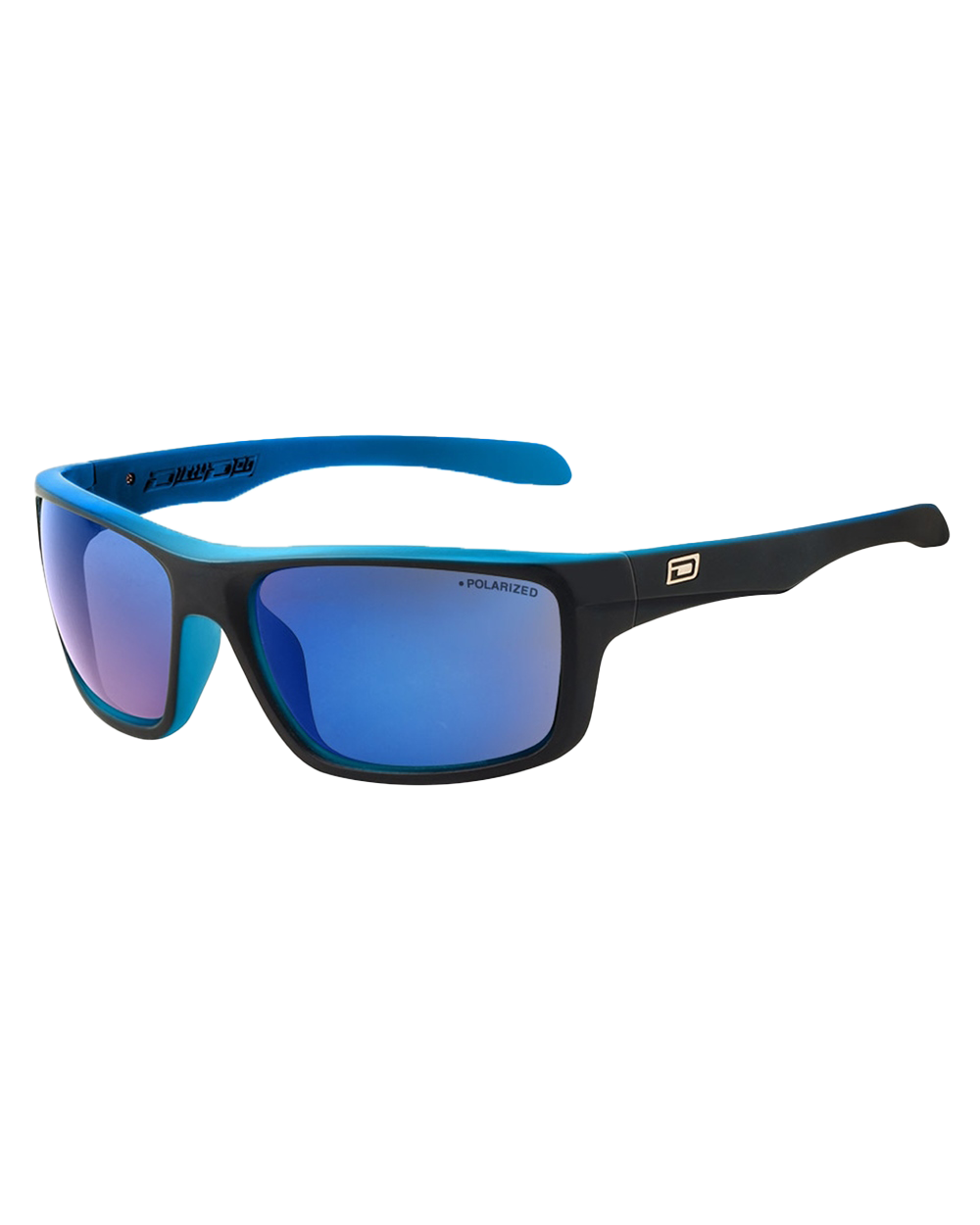 Axle Polarised Sunglasses in Satin Black & Crystal Blue