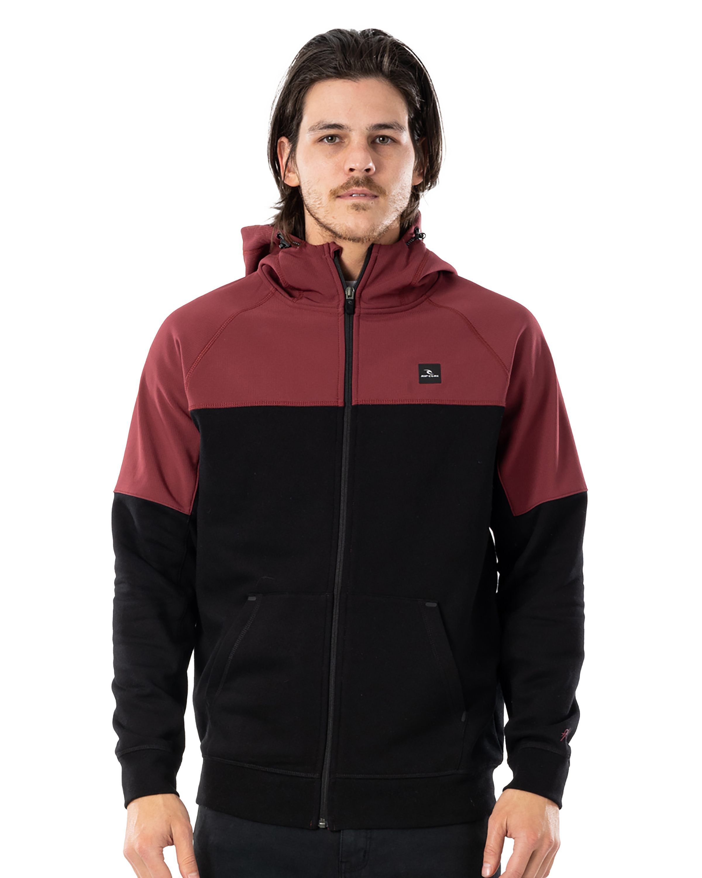 Anti-Series Viral Zip Fleece Jacket in Maroon