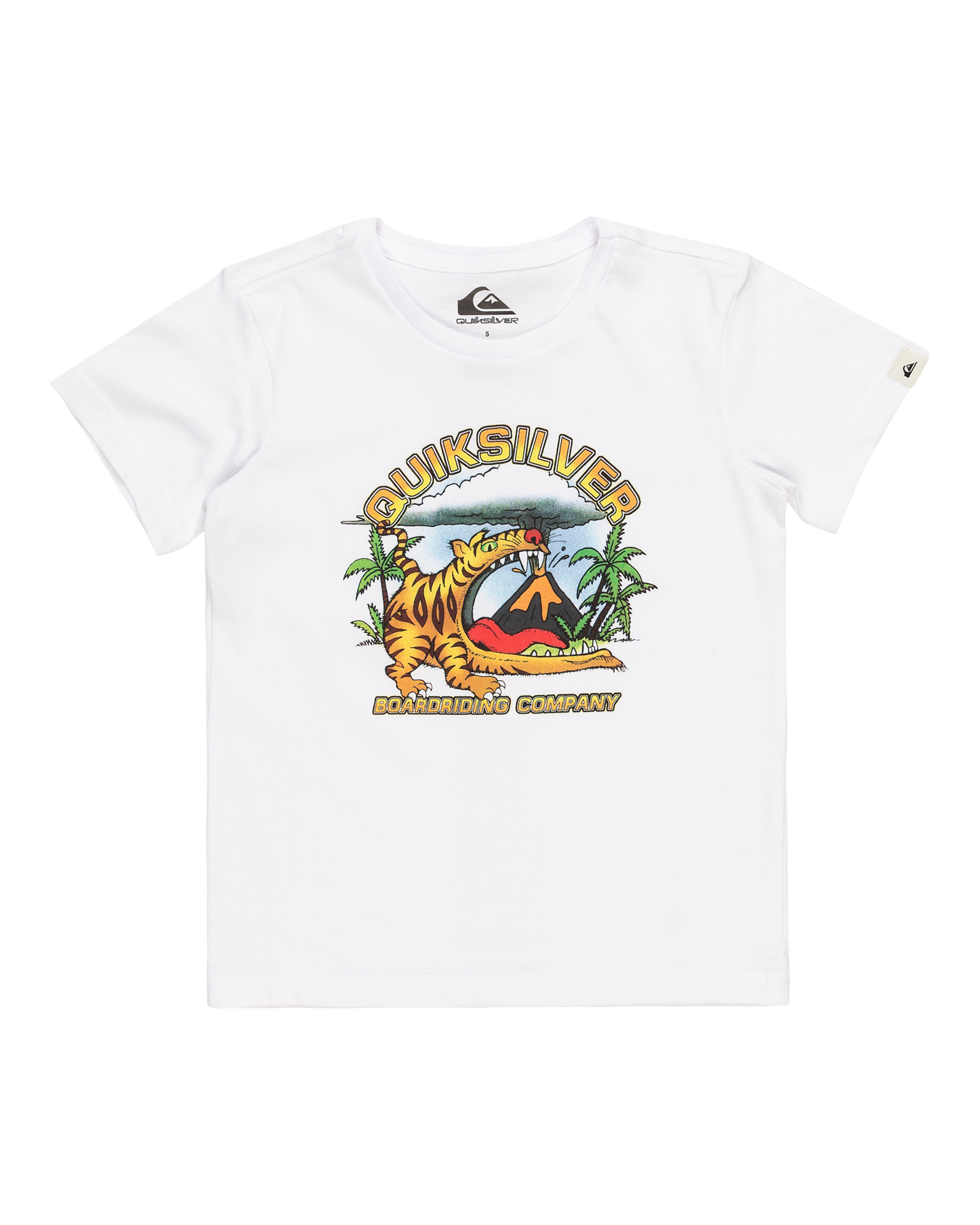 Boys Barking Tiger T-Shirt in White