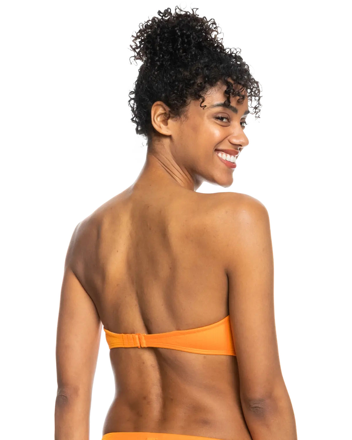 Color Jam Bandeau Bikini Top in Tangelo