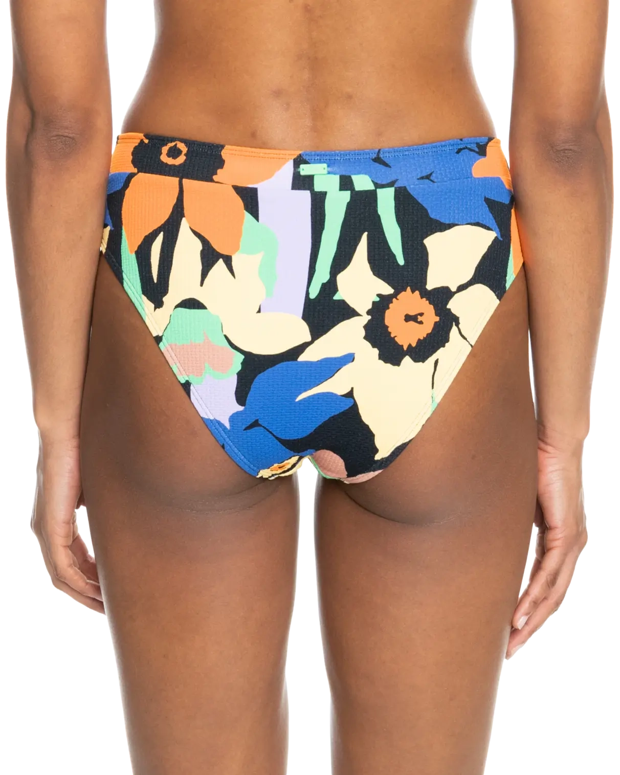 Color Jam Mod Mid Waist Bikini Bottoms in Anthracite Flower Jammin