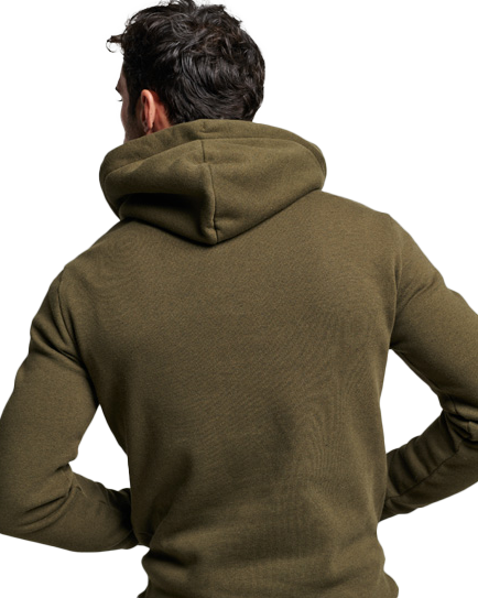 Core Logo Hoodie in Black Olive Grit