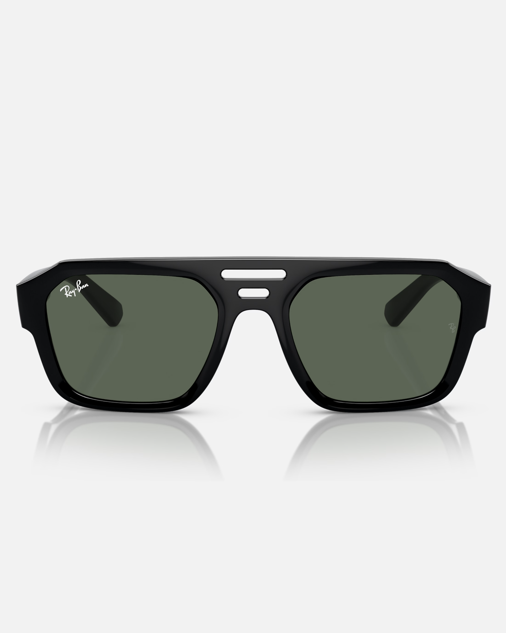 Corrigan Bio-Based Sunglasses in Polished Black & Dark Green