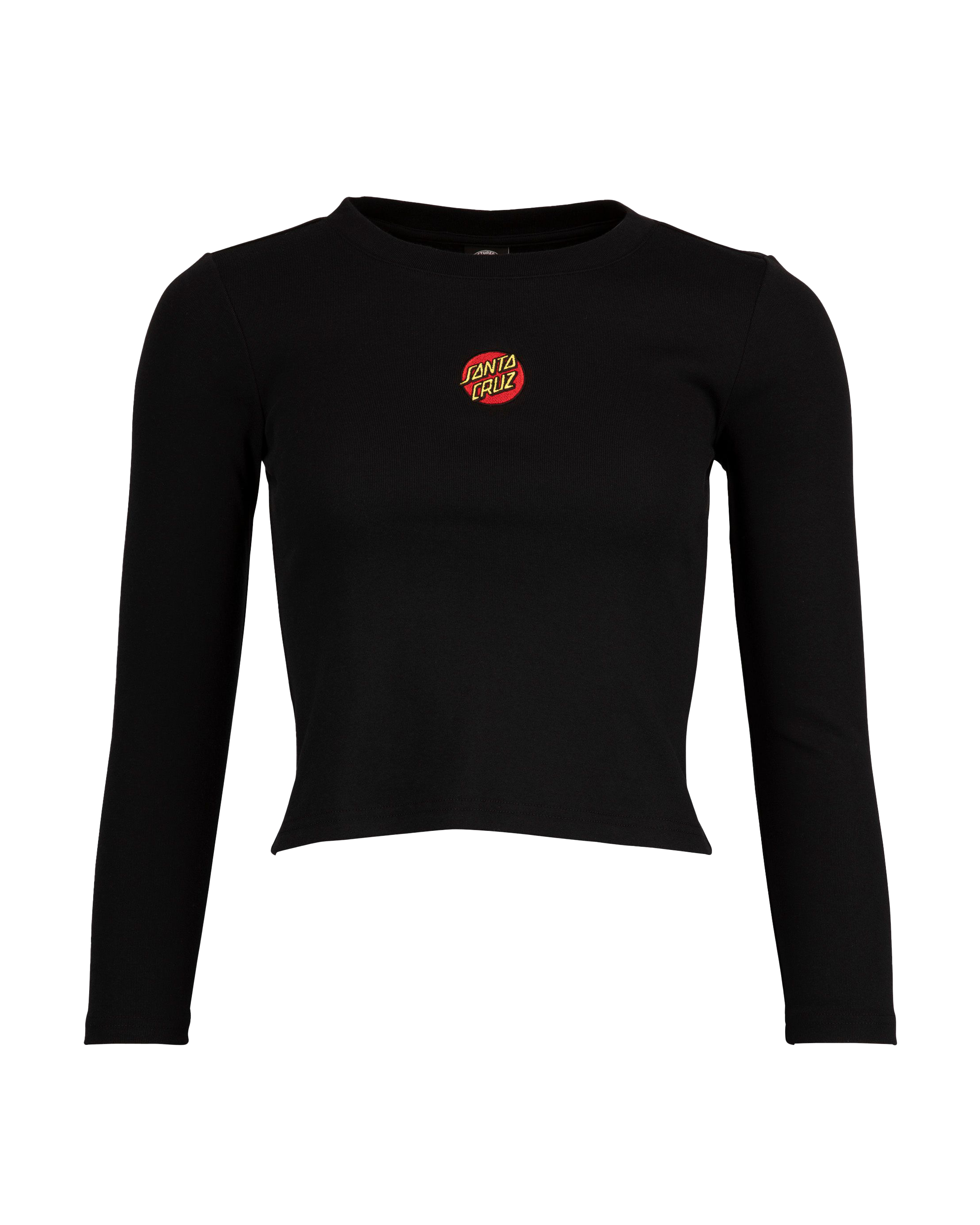 Classic Dot Front Embroidery T-Shirt in Black