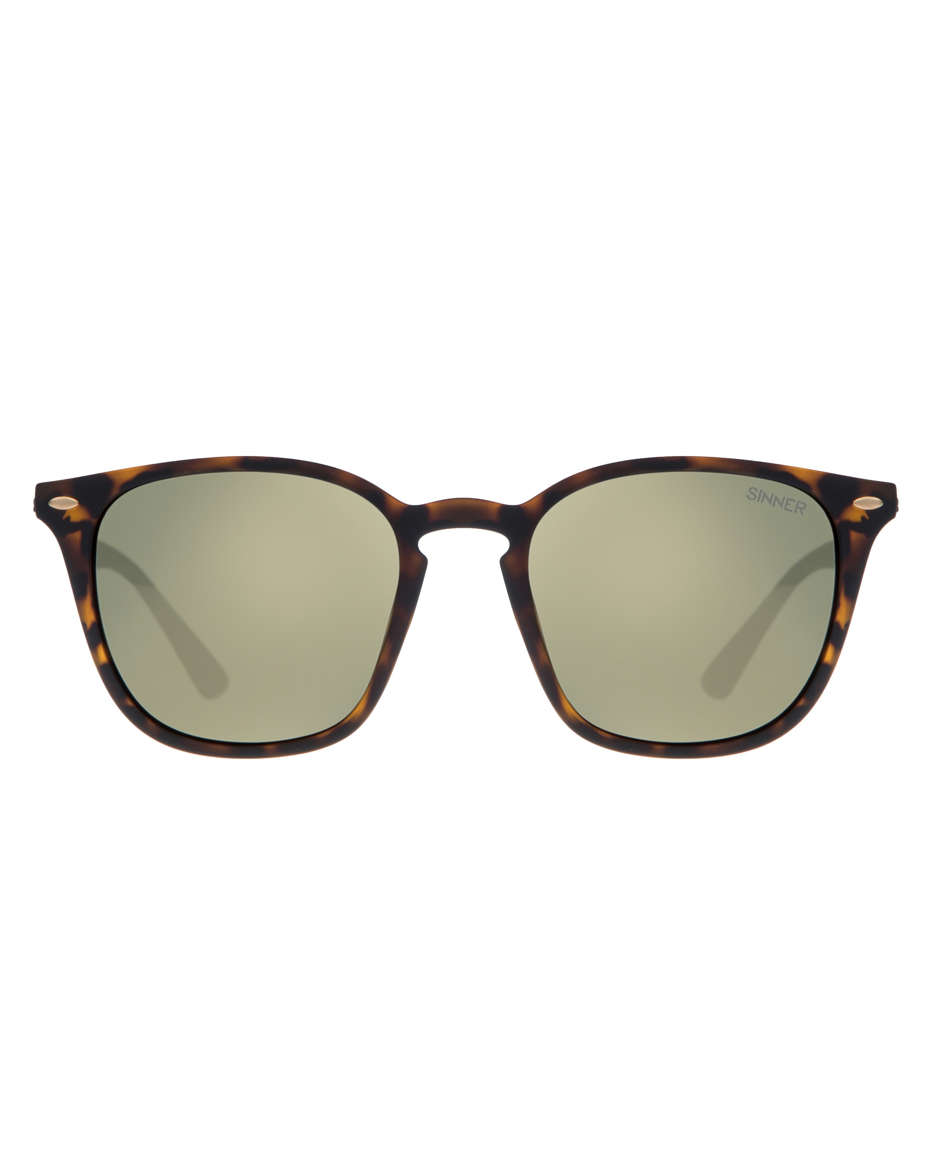 Dagmar Sunglasses in Yellow Tortoise & Green Gold Mirror