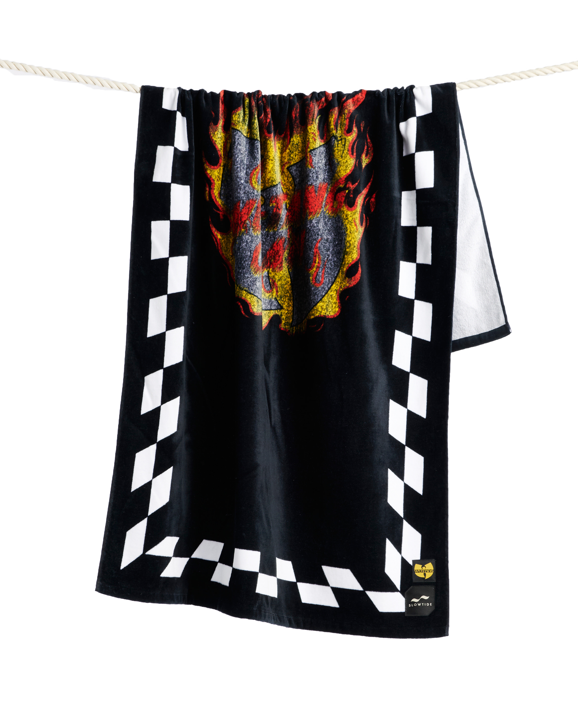 Blocks On Fire Towel in Black