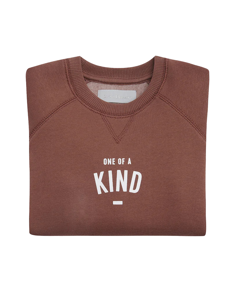 Boys One Of A Kind Sweatshirt in Hot Chocolate