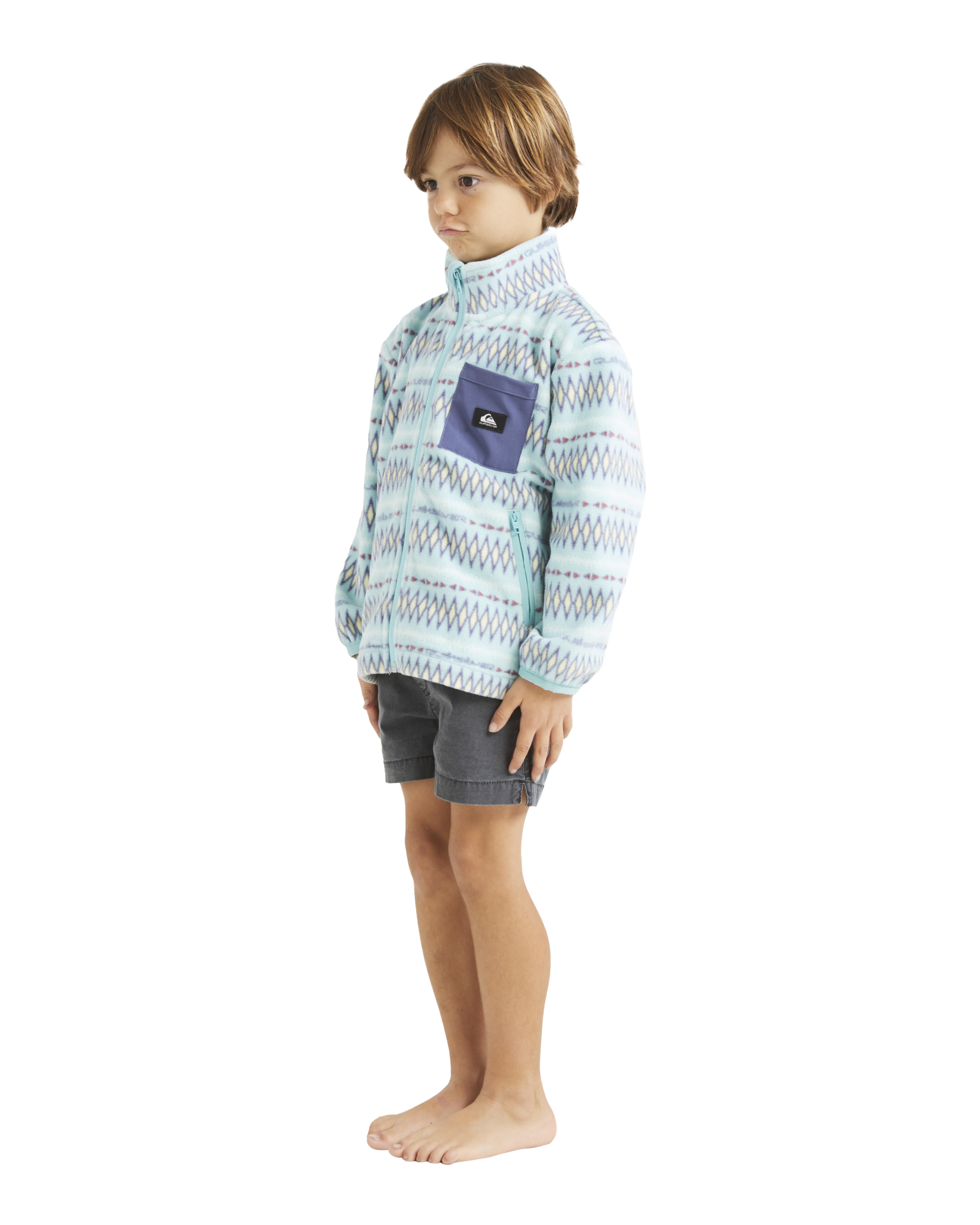 Boys Heritage Zipped Sherpa Fleece Sweatshirt in Marine Blue