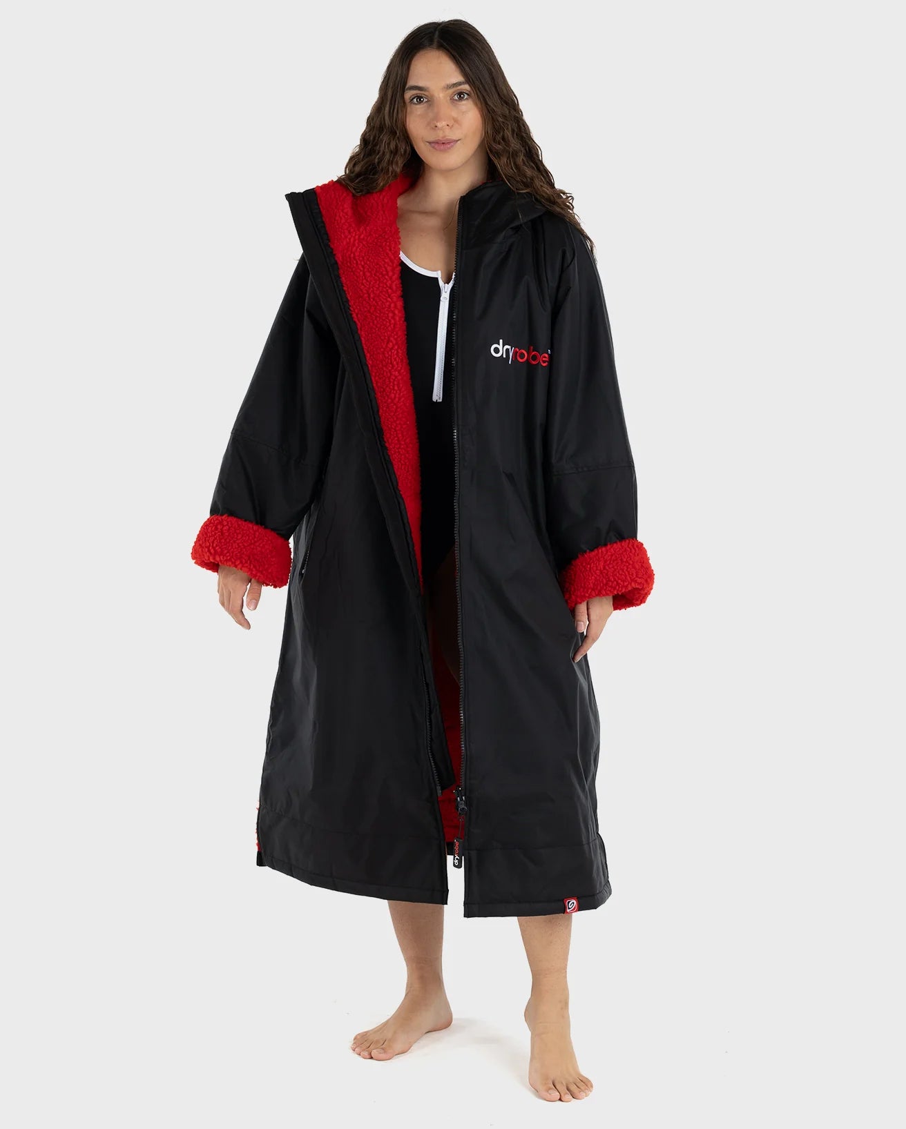 Advance Long Sleeved Dryrobe in Black & Red