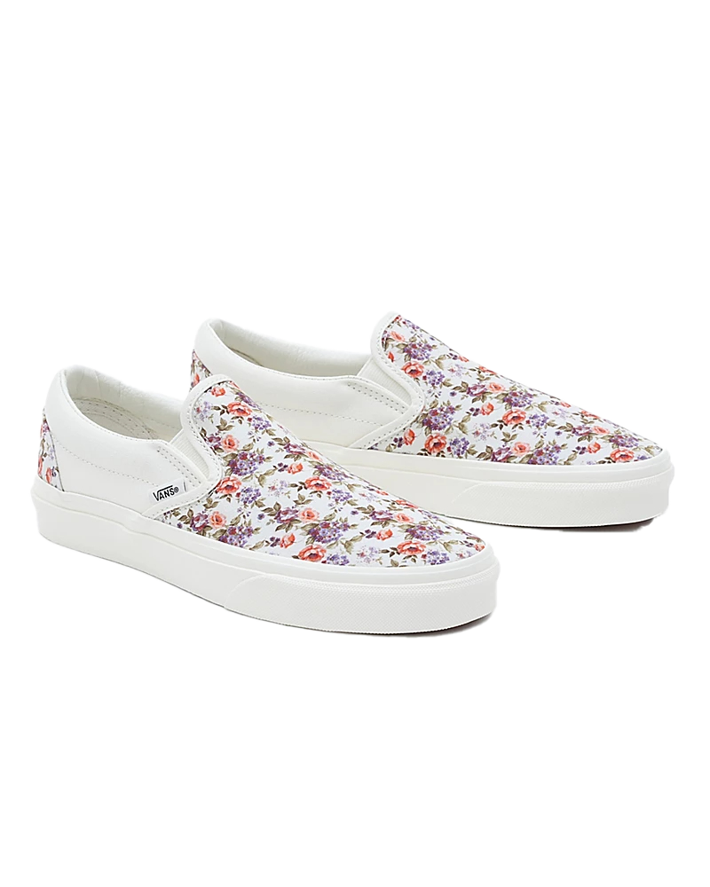 Classic Vintage Floral Slip On Shoes in Marshmallow