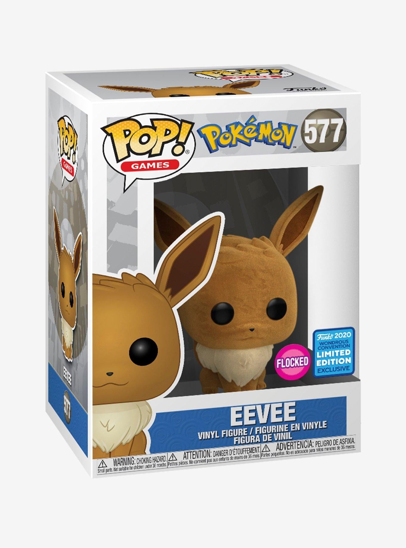 Funko POP Games Pokemon Eevee Flocked 2020 Wondrous Convention Shared