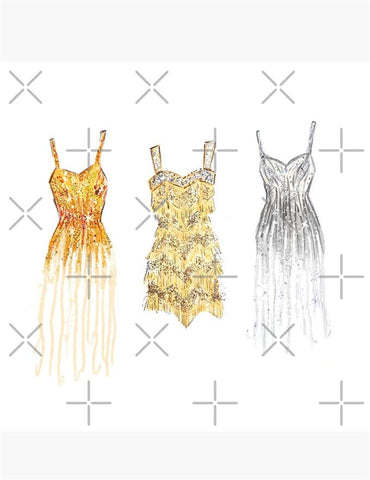 sequin dress design drawings