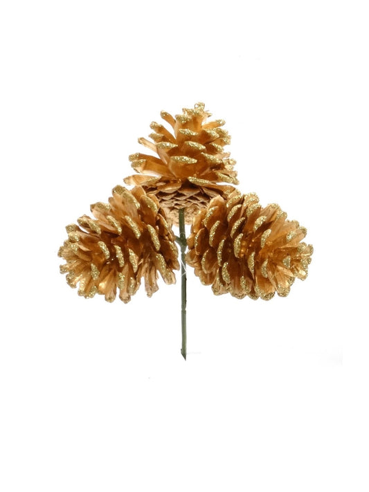 2.5 White Tipped Pine Cone Pick - x3 Cones –
