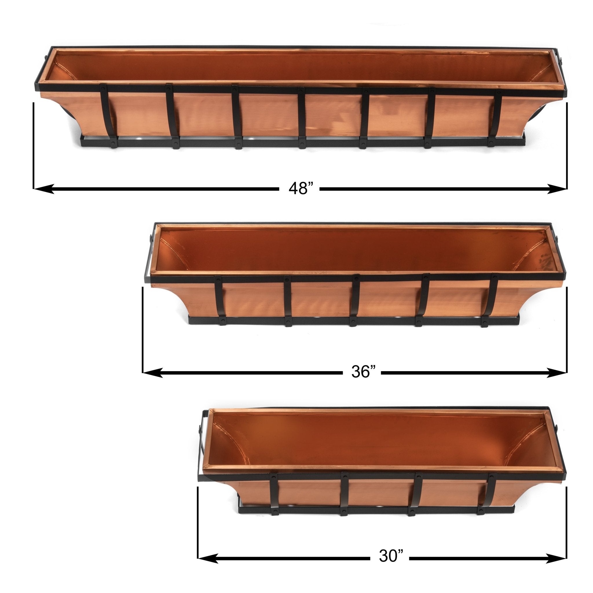 H Potter Copper Window Box Hanging Flower Deck Planter 48