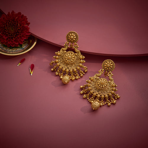 bridal silver temple earrings