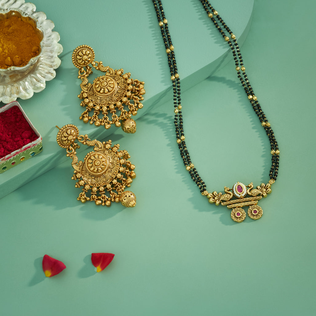 Antique Mangalsutras with earrings
