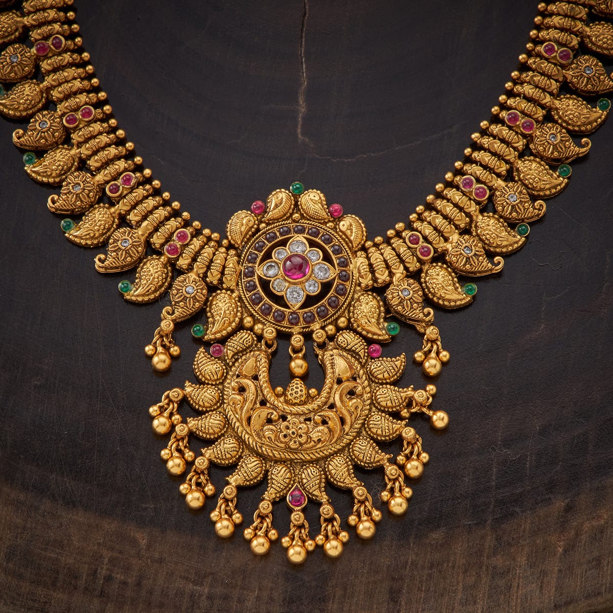 Silver Temple Necklace 145441 – Kushal's Fashion Jewellery