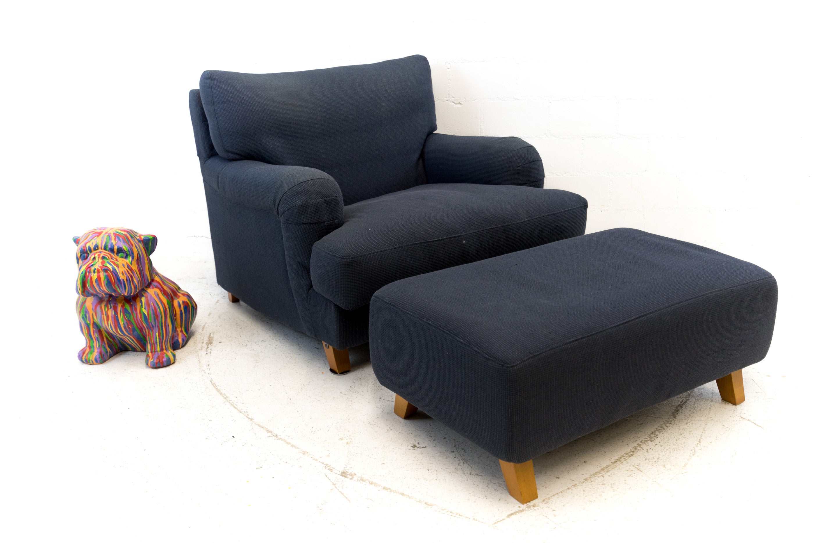 Ligne Roset Sessel mit Hocker Stoff