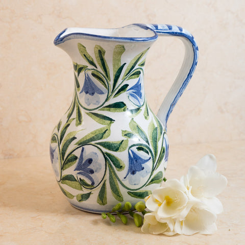 A handthrown jug in Lily Flower