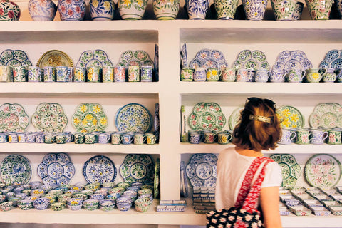 A customer browsing the shelves