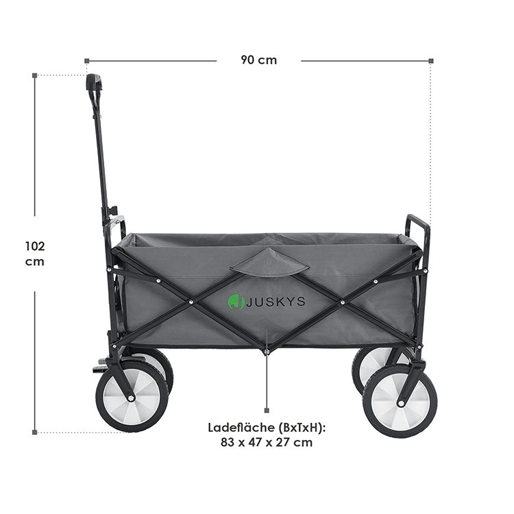 Abmessungen Bollerwagen klappbar & 100 kg Tragkraft