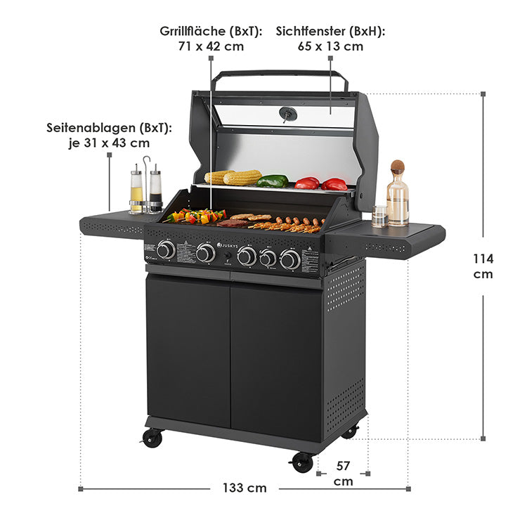 Abmessungen BBQ Gasgrill Savannah