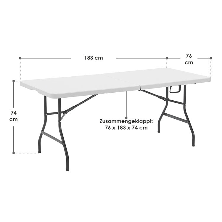 Abmessungen Klapptisch Buffettisch XL Weiß