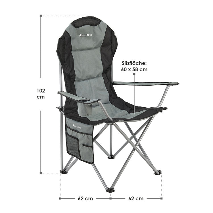 Abmessungen Campingstuhl Lido Grau