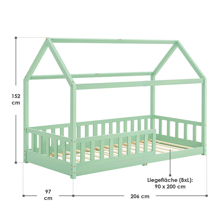 Abmessungen Kinderbett Marli 90 x 200 cm Mint