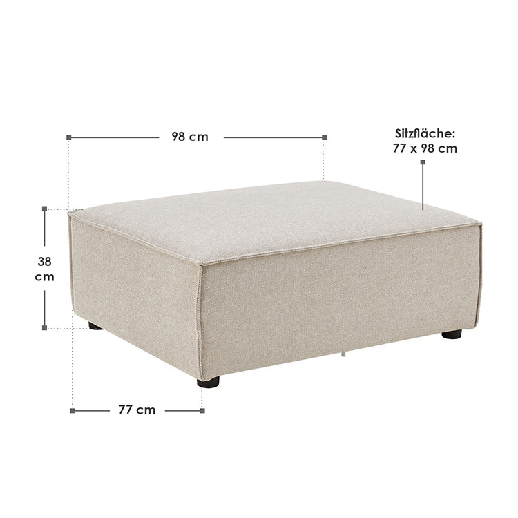 Abmessungen Modulares Sofa Domas - Ottomane Stoff Beige