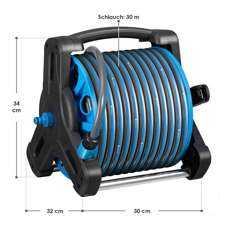 Abmessungen Mobile Schlauchtrommel Basic 30 m in Blau