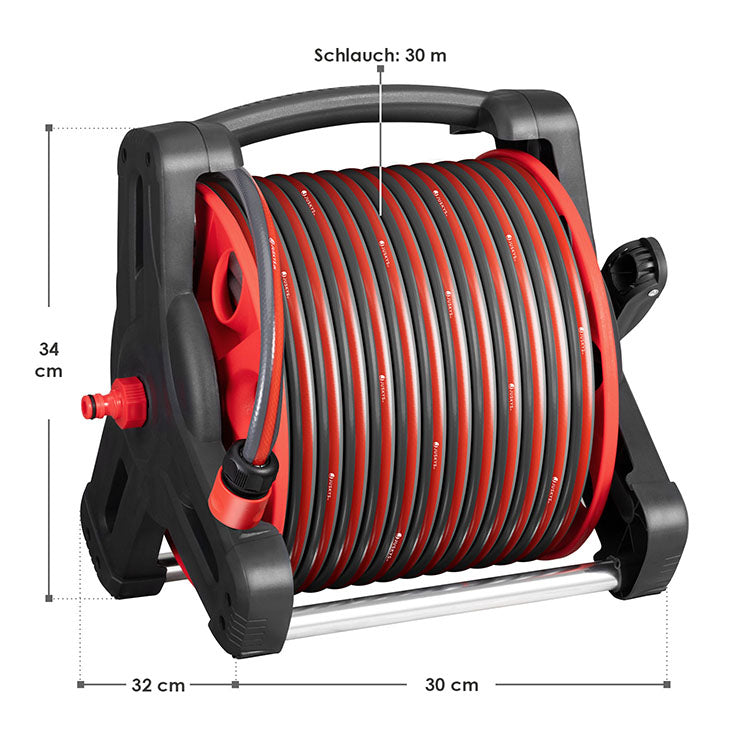 Abmessungen Mobile Schlauchtrommel Basic 30 m in Rot