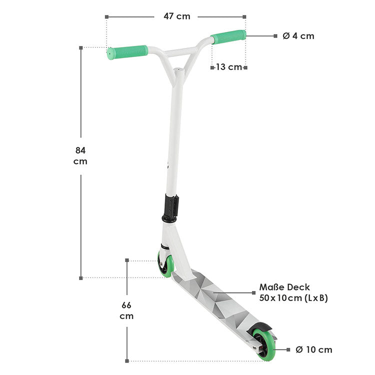 Abmessungen Stuntscooter Hawaiana