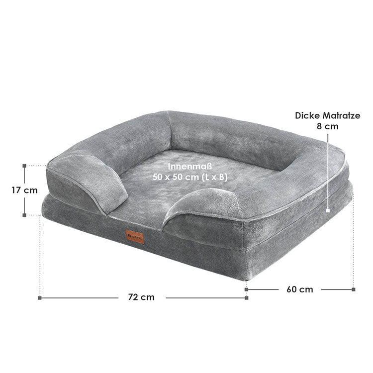 Abmessungen Hundebett Sheena M 71x58x18 cm in Grau