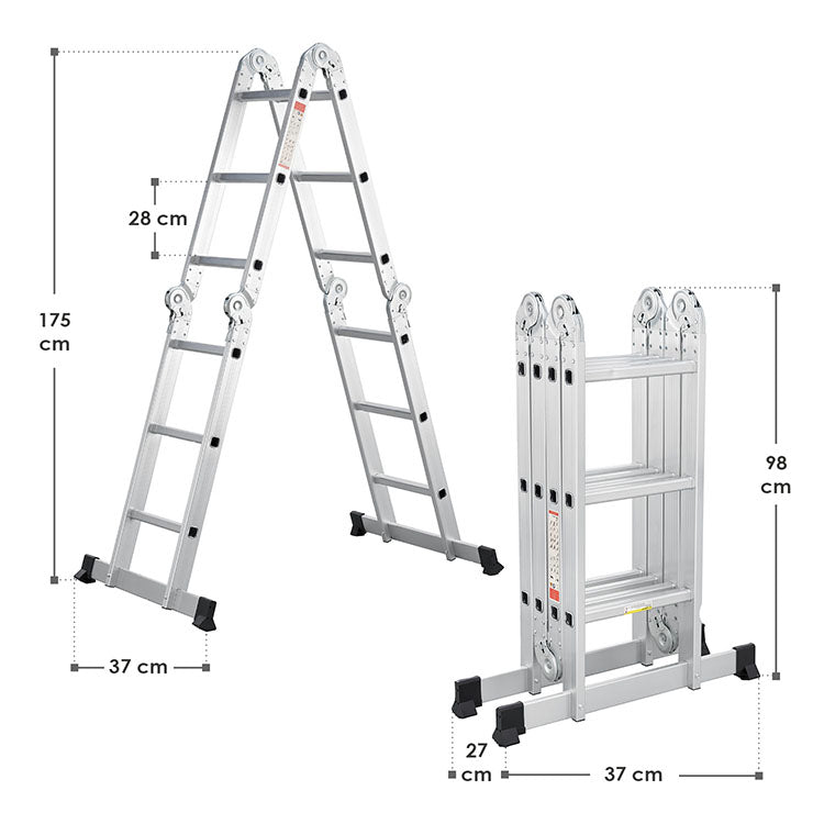 Abmessungen Multifunktionsleiter 3,6 m
