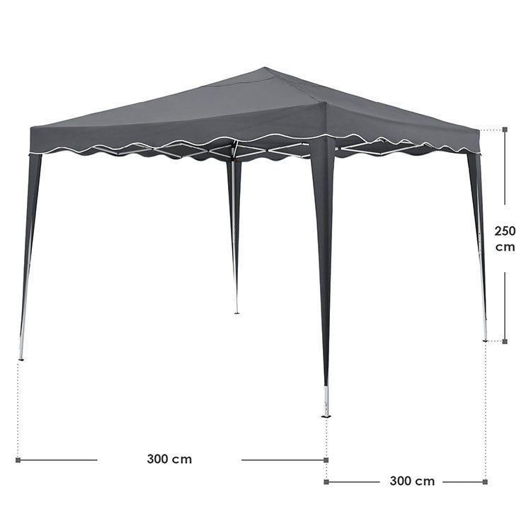 Abmessungen Faltpavillon Vivara 3x3 m grau