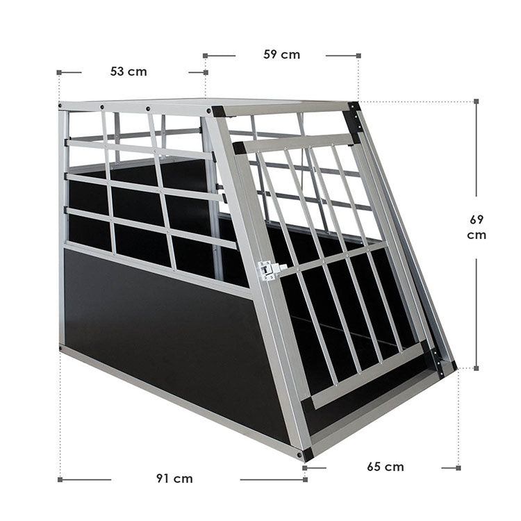 Abmessungen Aluminium Hundetransportbox L für mittlere Hunde