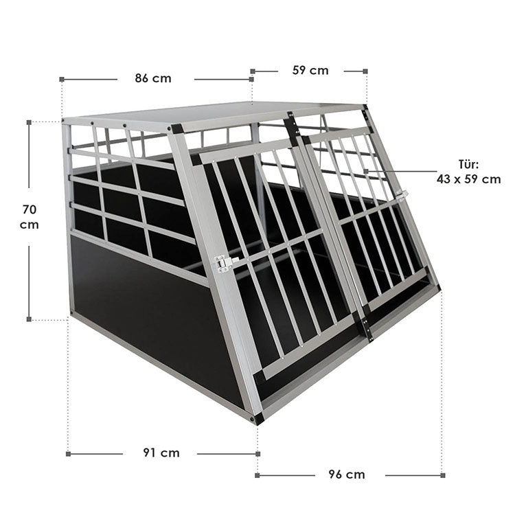 Abmessungen Aluminium Hundetransportbox XL für große Hunde