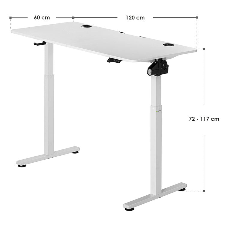 Abmessungen Schreibtisch Office Stand 120x60 cm in Weiß