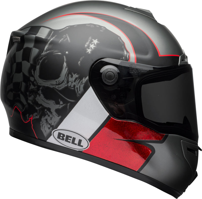 Bell SRT Kask motocyklowy w klorze czarnym z czerwono-białymi dodatkami